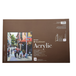 Strathmore A3++ Pad Acrylic ( 30.5X45.7 CM x 10 sheets) 400 g/m2 Linen natural white paper color 400 Series Heavyweight (18*12 IN)